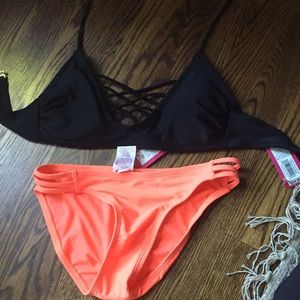 Target straps top and bottom bikini set
